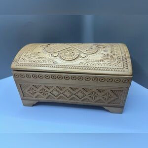 Ukrainian Intricately Hand Carved Wooden Box